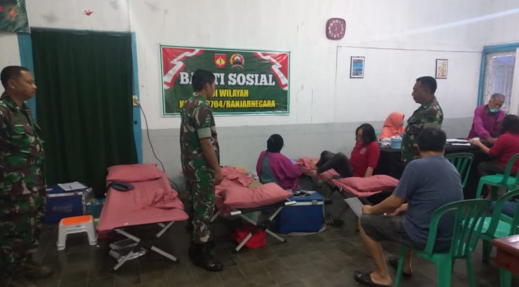 Koramil 04 Karangkobar Menggelar Bakti Sosial Donor Darah